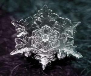 Puzzle Ένα μικρό κρύσταλλο πάγου νιφάδες μορφή